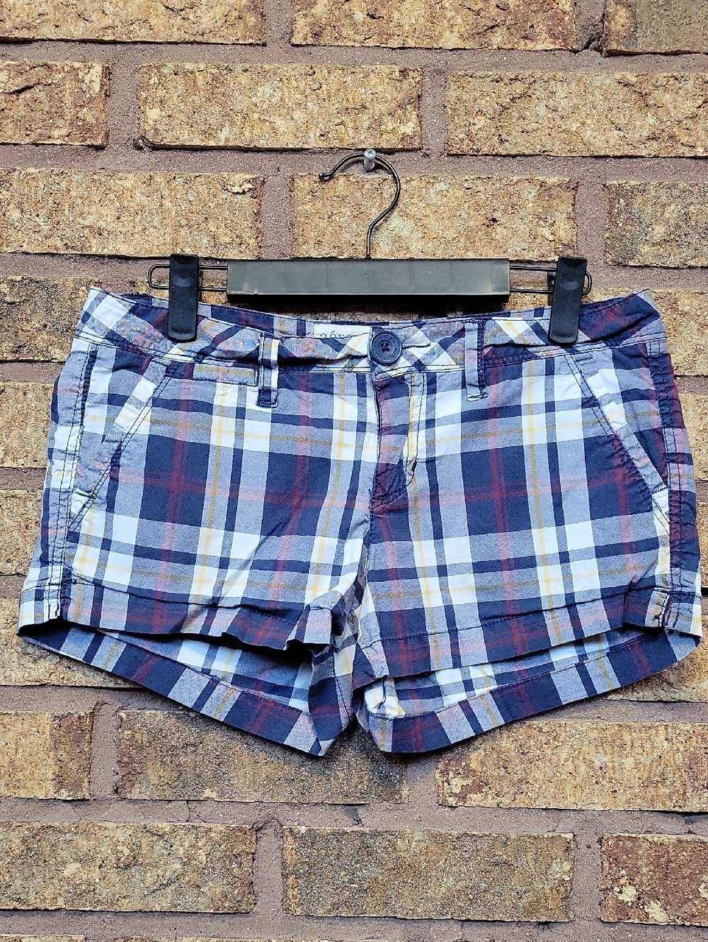 Aeropostale Plaid Cotton Stretch Shorts Size 3/4 Juniors